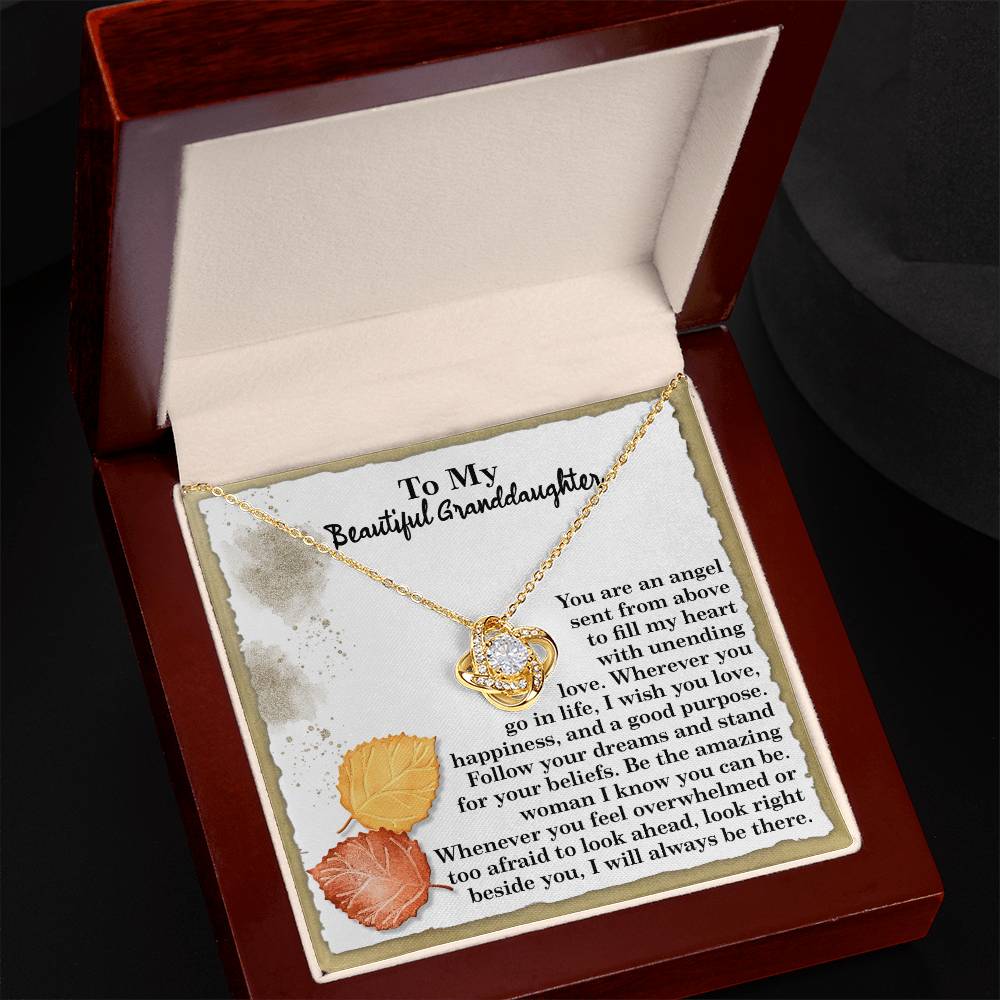 Granddaughter - An Angel - Love Knot Necklace