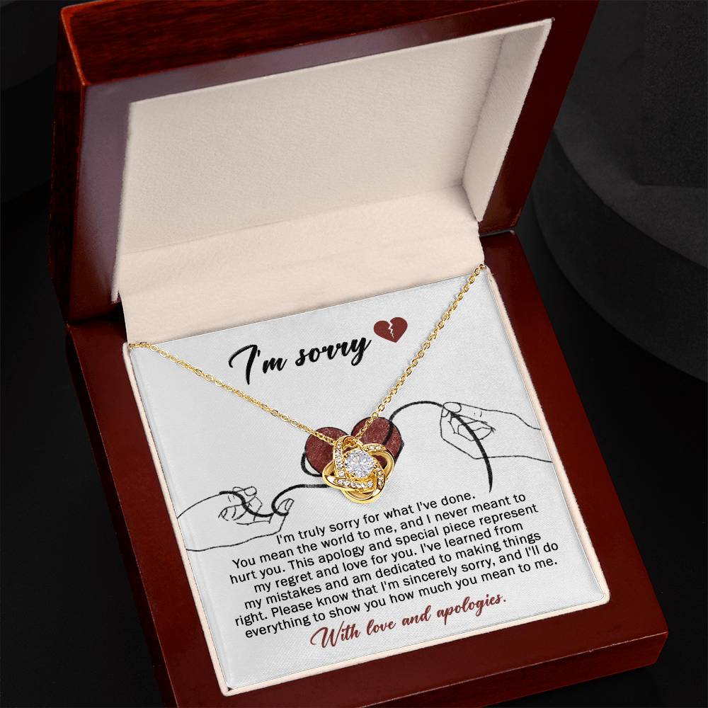 Sorry - Mean The World - Love Knot Necklace