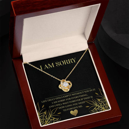 Sorry - Without You - Love Knot Necklace