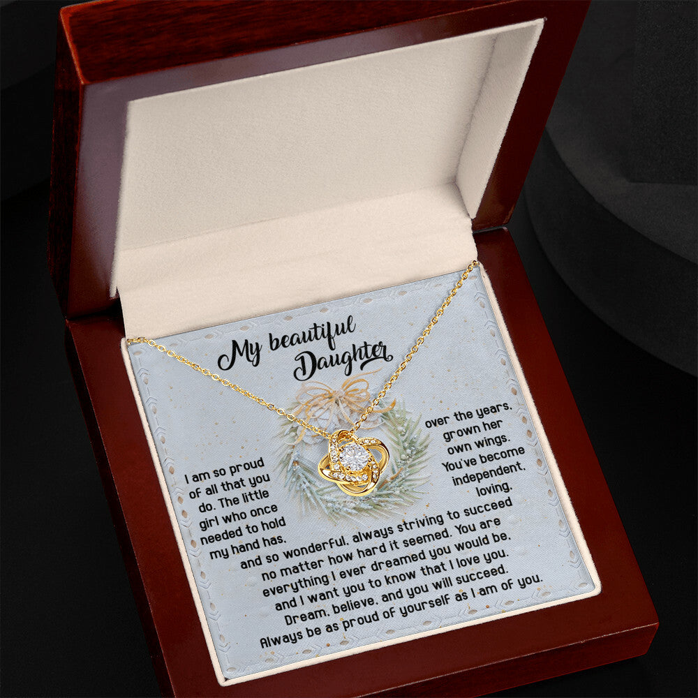 Daughter - Proud Of Yourself - Love Knot Necklace