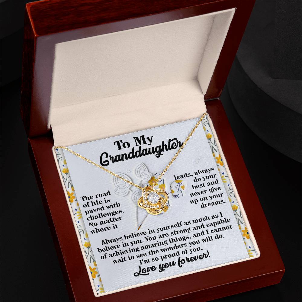 Granddaughter - On Your Dreams - Love Knot Necklace