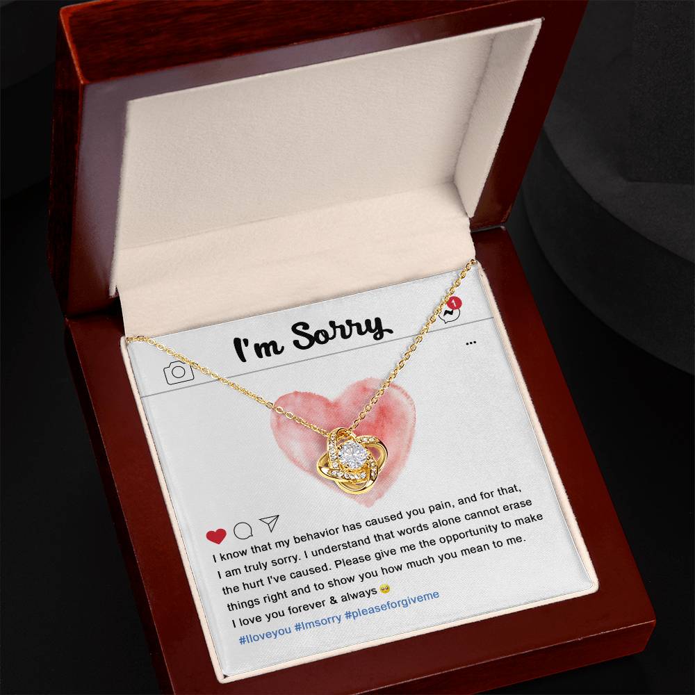 Sorry - Cannot Erase - Love Knot Necklace