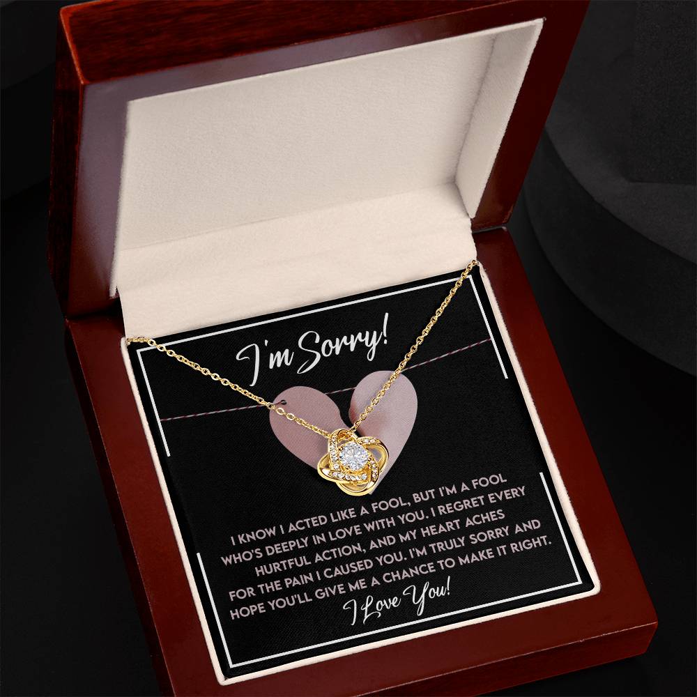 Sorry - Deeply In Love - Love Knot Necklace