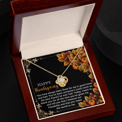 Thanksgiving - Count On - Love Knot Necklace