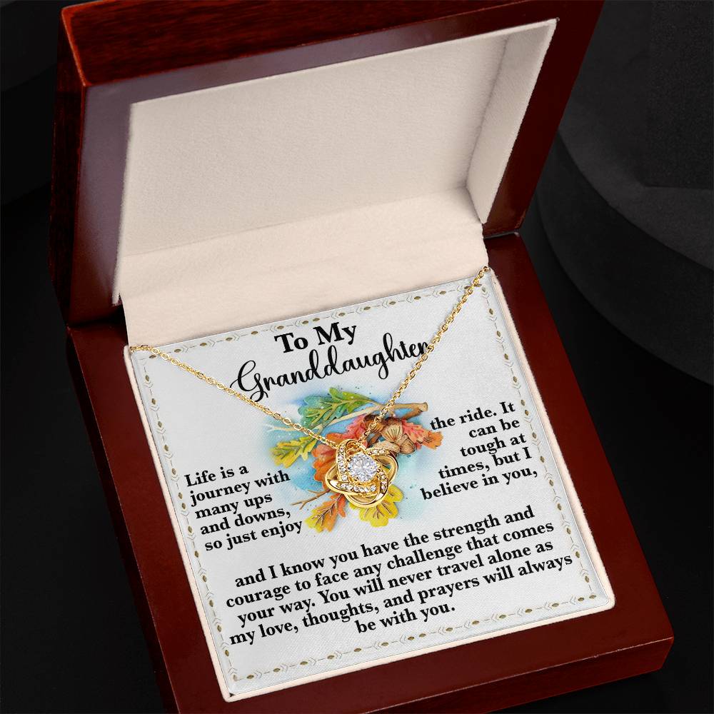 Granddaughter - Never Travel Alone - Love Knot Necklace