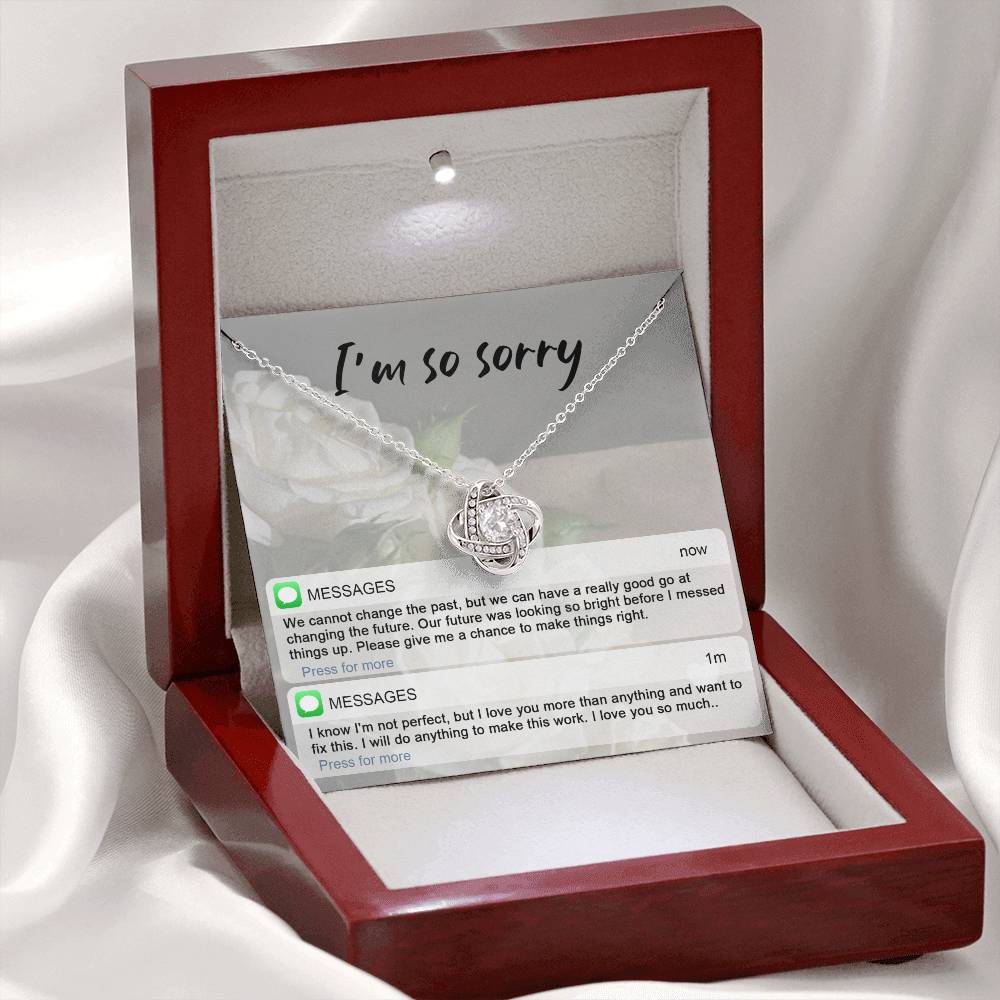 Sorry - I'm Not Perfect - Love Knot Necklace