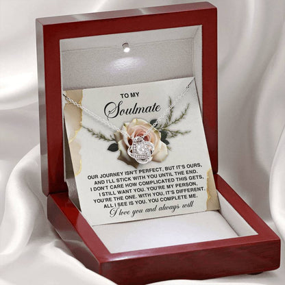 Soulmate - You Complete Me - Love Knot Necklace