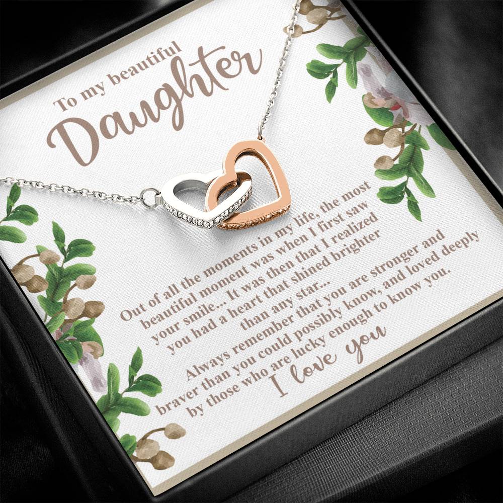 Daughter - First Smile - Interlocking Hearts