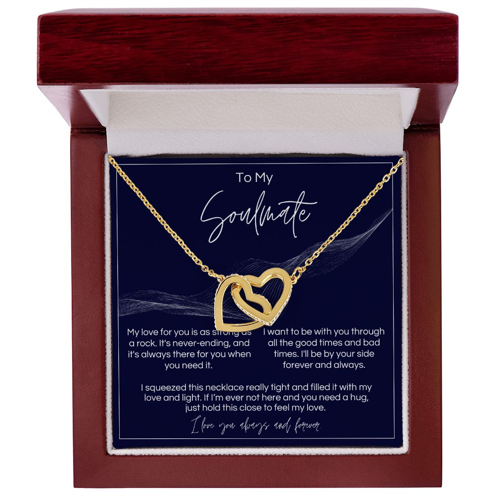 To My Soulmate - Strong As A Rock - Interlocked Hearts - Dark Card