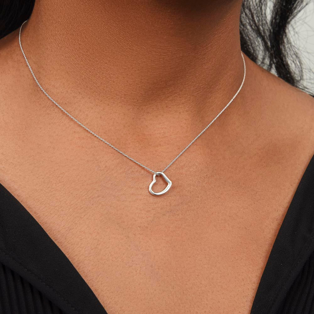 To The World's Best Hockey Daughter - Delicate Heart Necklace