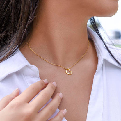 To My Soulmate - Strong As A Rock - Delicate Heart Necklace