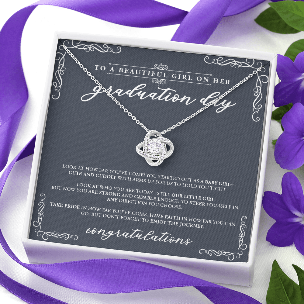 To A Beautiful Girl On Her Graduation Day - Love Knot Necklace