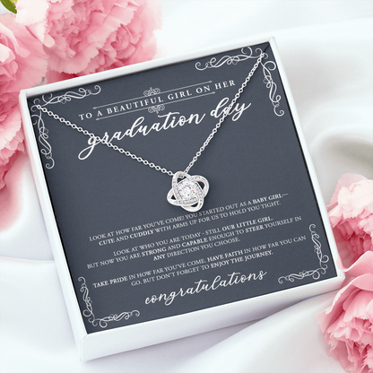 To A Beautiful Girl On Her Graduation Day - Love Knot Necklace