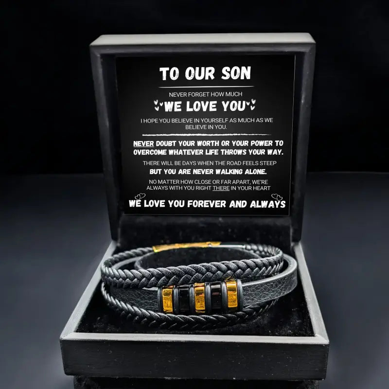 To My Son - Never Alone - Braided Bracelet